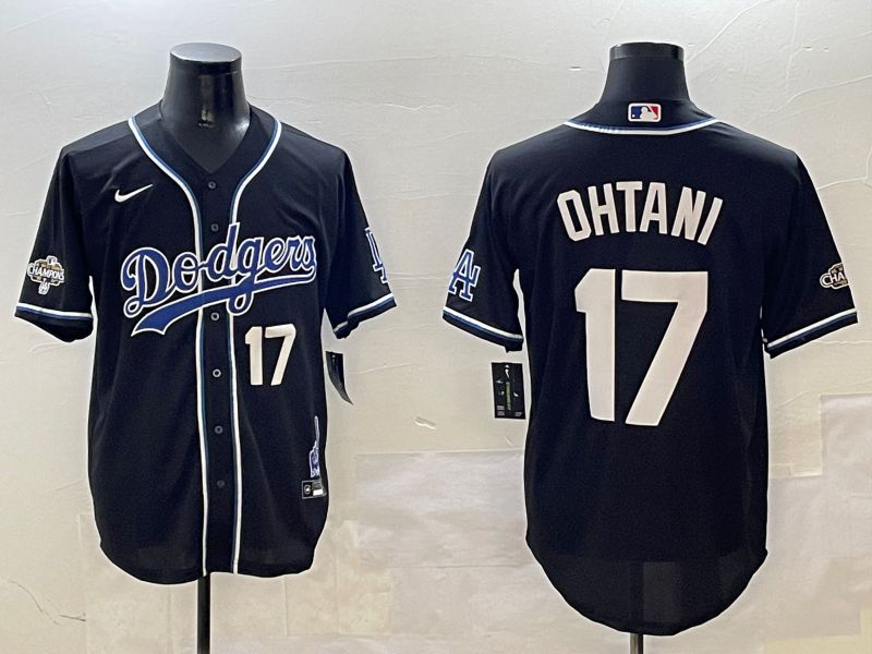 Men Los Angeles Dodgers 17 Ohtani Black Fashion Game 2025 Nike MLB Jersey style 3068
